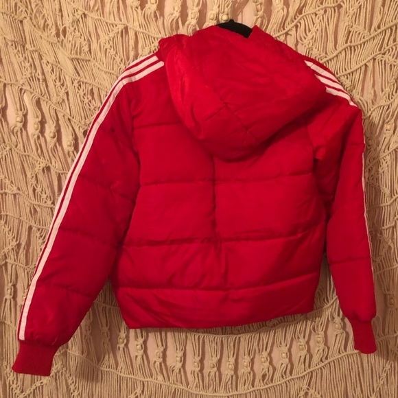 🔥NEW Adidas 🔥Red Puffer Coat size Small - Picture 4 of 4